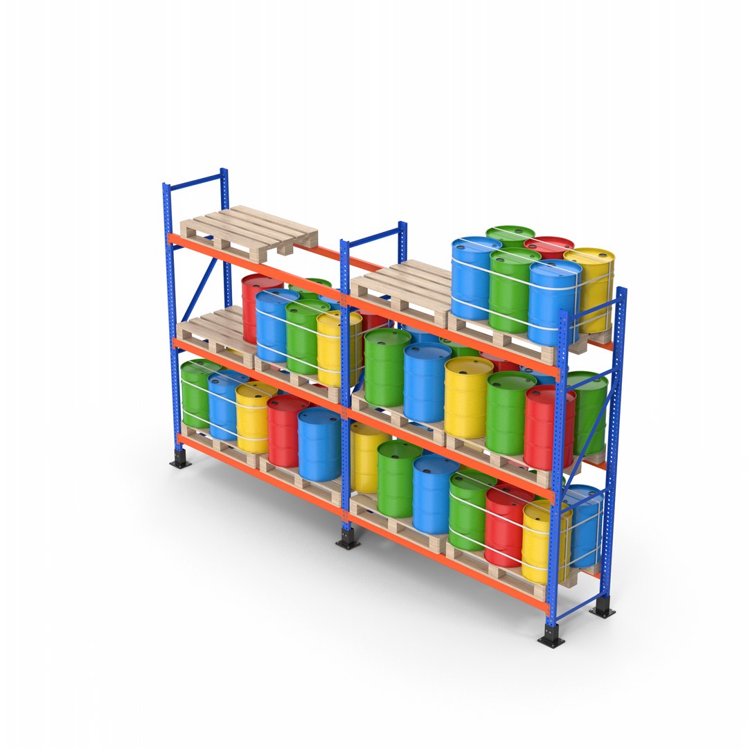 Warehouse Pallet Racks 2 3D Model - TurboSquid 2224374