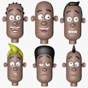 head character different emotions 3D model