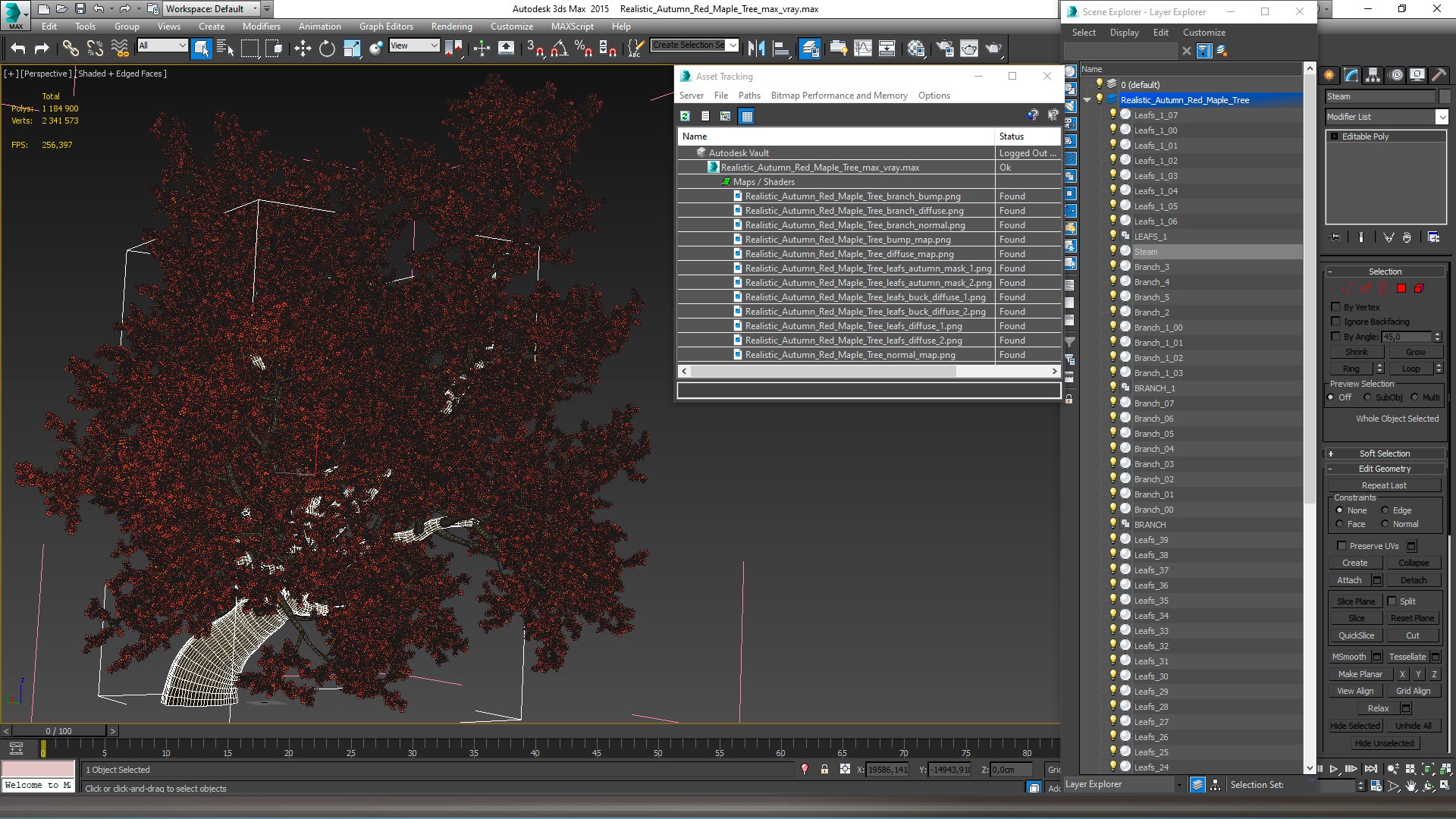 Realistic Autumn Red Maple Tree 3D Model - TurboSquid 2243150