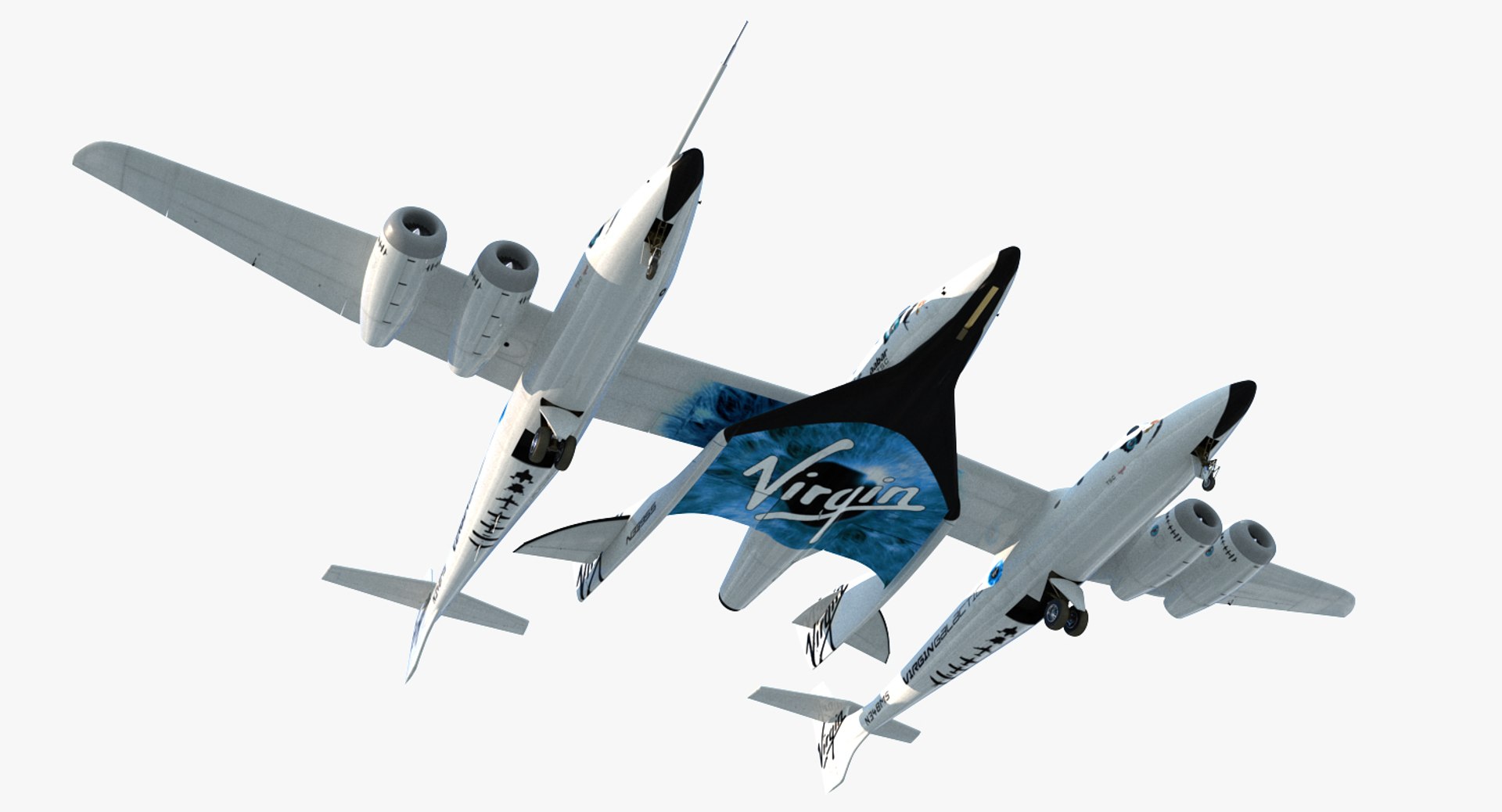 Virgin Galactic SpaceShipTwo 3D model preview