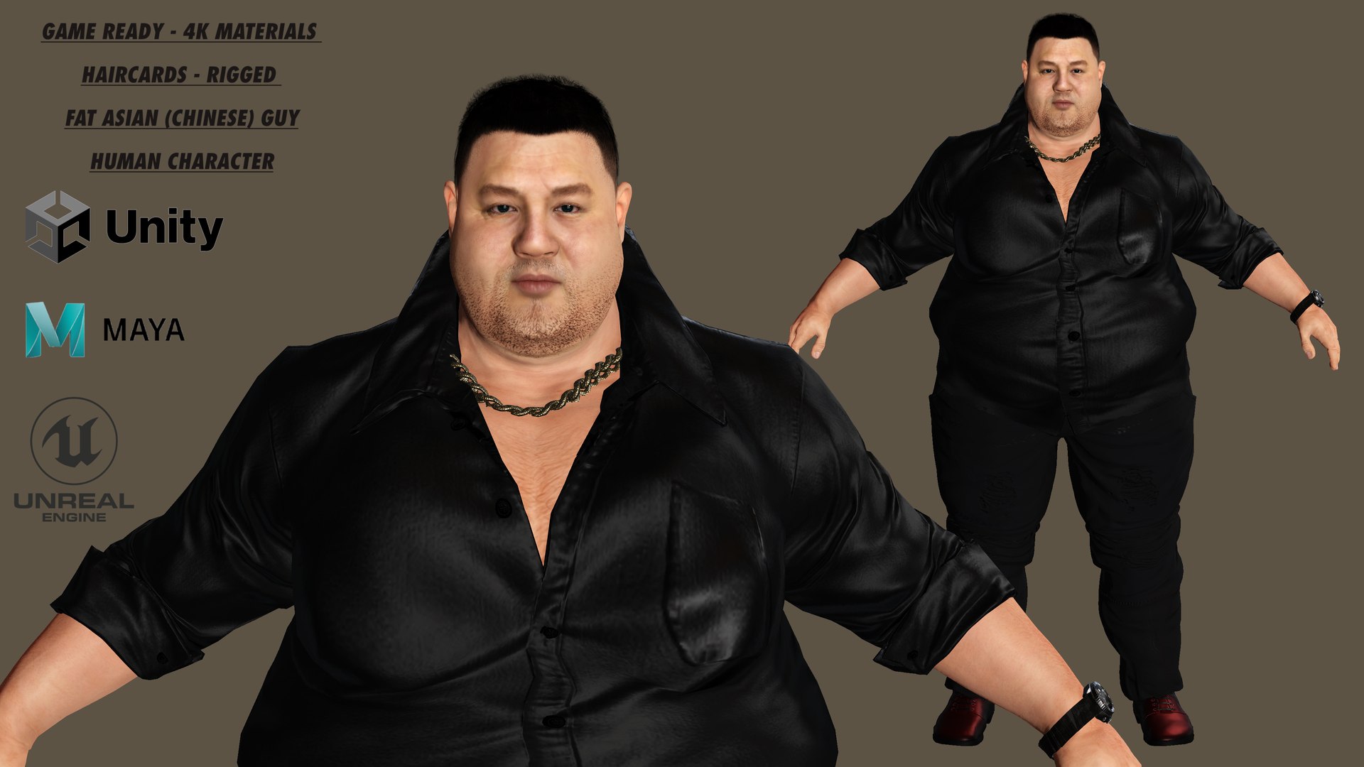 3D AAA 3D REALISTIC HUMAN MALE CHARACTER - ASIAN FAT BUSINESSMAN -  TurboSquid 2047939