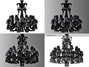 3D black zenith chandelier model