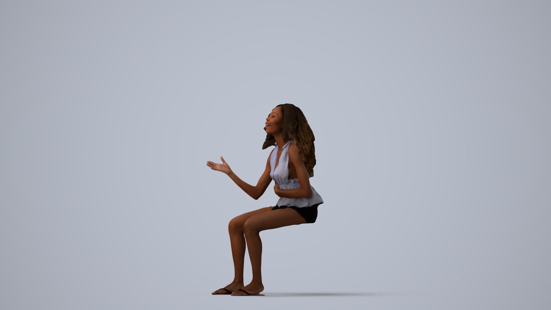 00488Harper007 - Adult Black woman relaxing at home in casual summer attire 3D model https://p.turbosquid.com/ts-thumb/9v/srkF4q/Jc/00488_harper007_state2_frame_0002/jpg/1773180002/1920x1080/fit_q87/41b4509c4e6a256afb4af6a4e4cfa44eb38f56b9/00488_harper007_state2_frame_0002.jpg