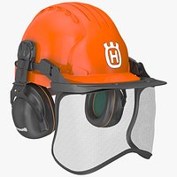 Orange Helmet Protect Head Husqvarna Forest