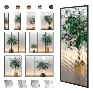 3D model Glass Partition Set 01