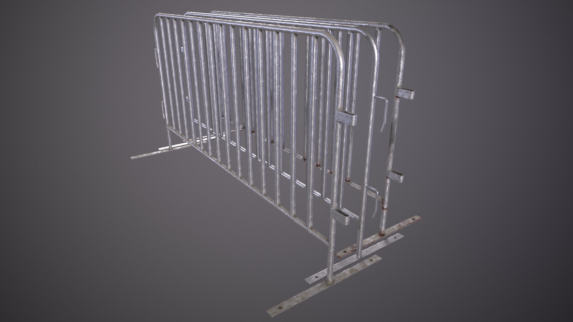 Metall Crowd Control Barrier 3D Model - TurboSquid 2049914