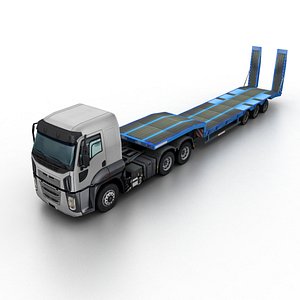 Low Poly Generic Semi Truck v.03