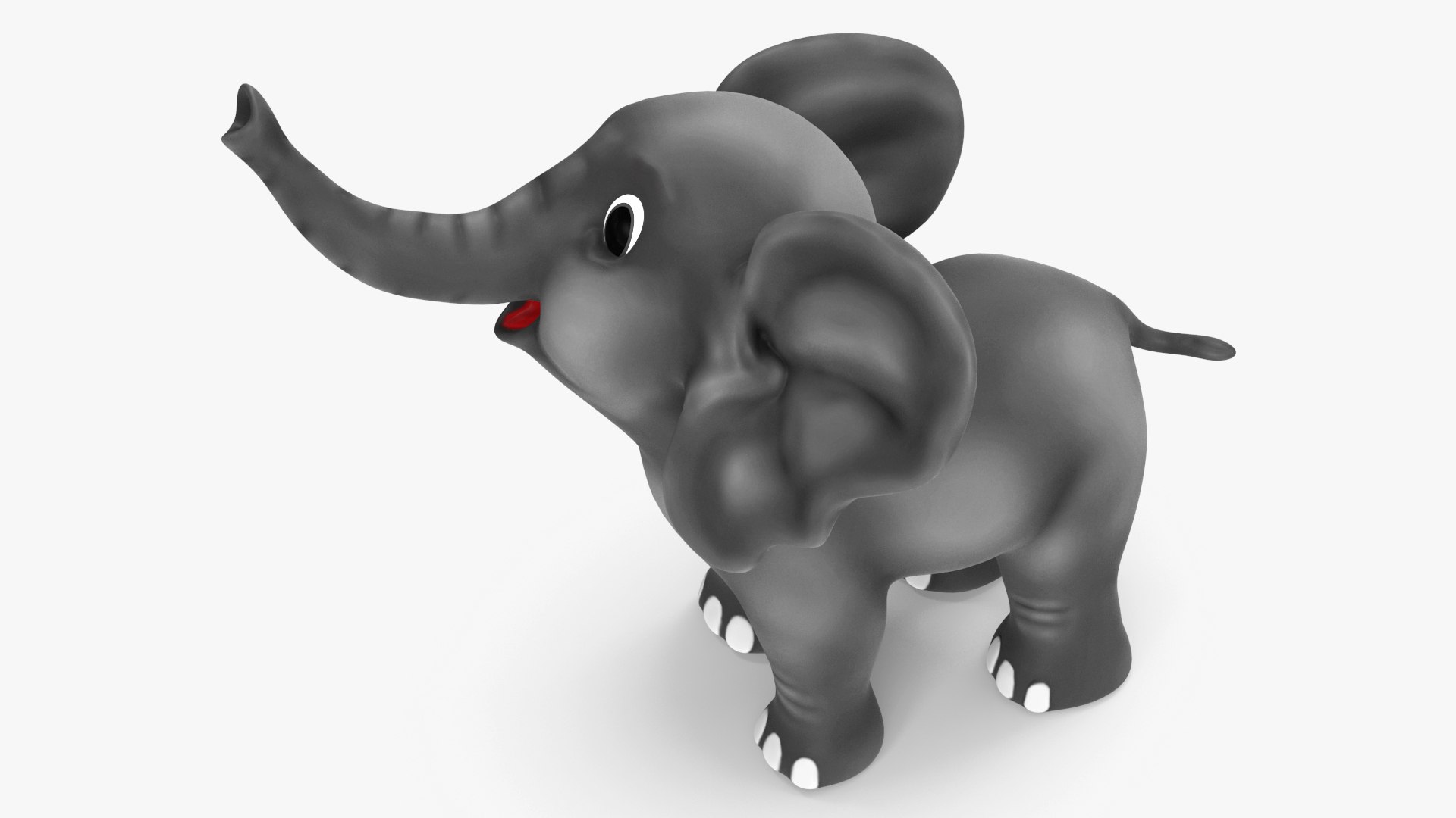 Cute Cartoon Elephant Rigged for Cinema 4D 3D model preview