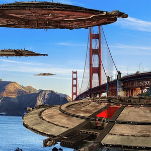 3D model mother ship space station