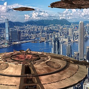 3D model mother ship space station
