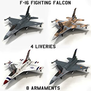3ds max f-16 fighting falcon jet fighter