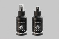 Black cosmetic spray bottle