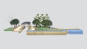 European Style Garden Pergola 3D Model 3D model