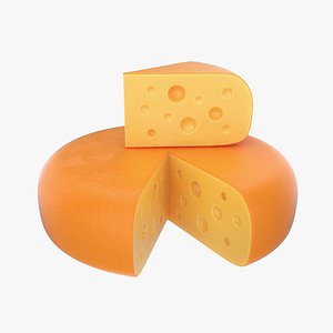 3D model cheese piece wheel