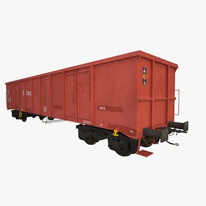 open-top box railcar eanos 3d max