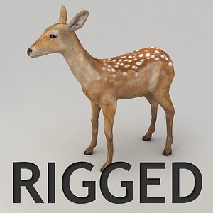 rigged dappled deer 3d 3ds