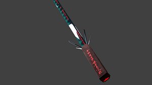 3D Chokuto straight  sword retractable cyber theme model