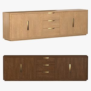 3D BRETON PANEL 4-DOOR MEDIA CONSOLE WITH DRAWERS