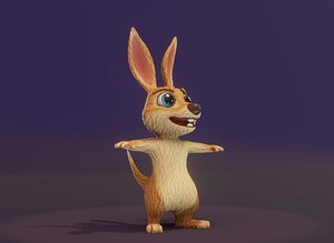 3D Cartoon Kangaroo 3D Model