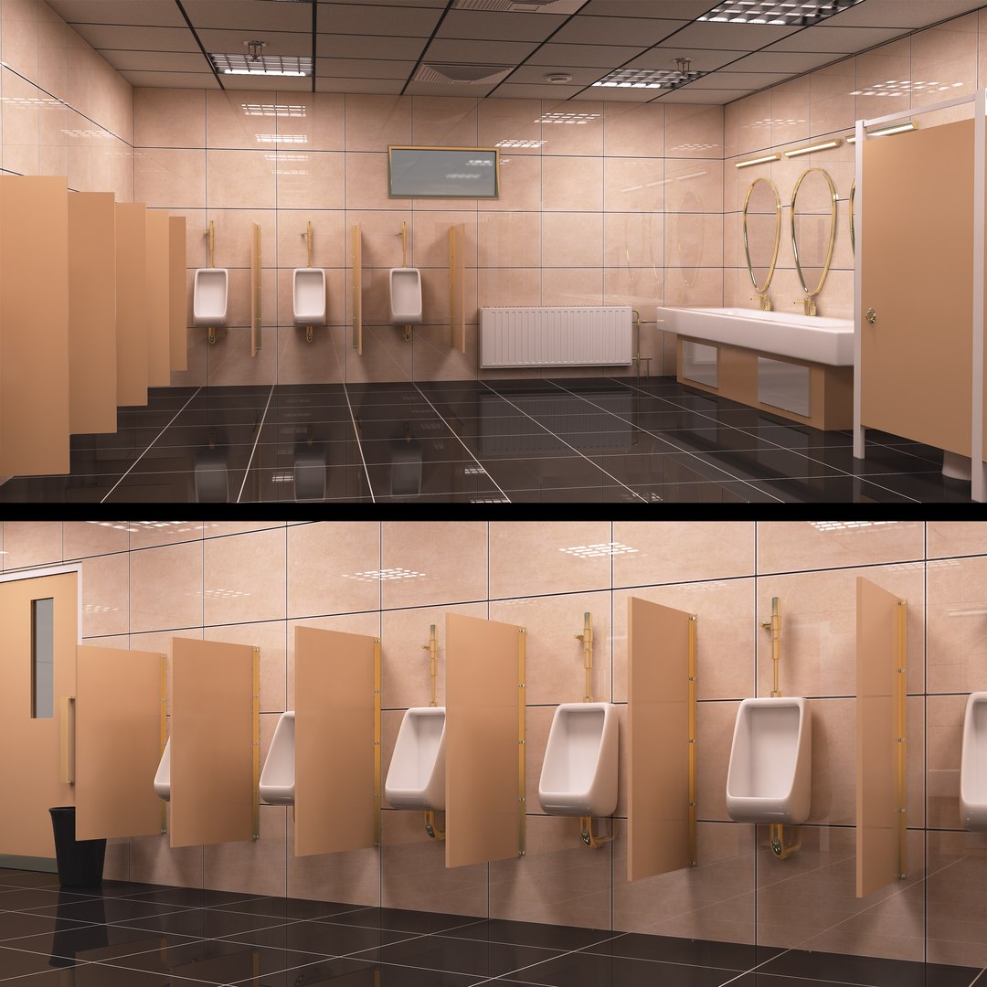 Public Bathroom Interior Scene 3D Model - TurboSquid 2083475