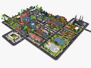 Cartoon City 3D model 3D model