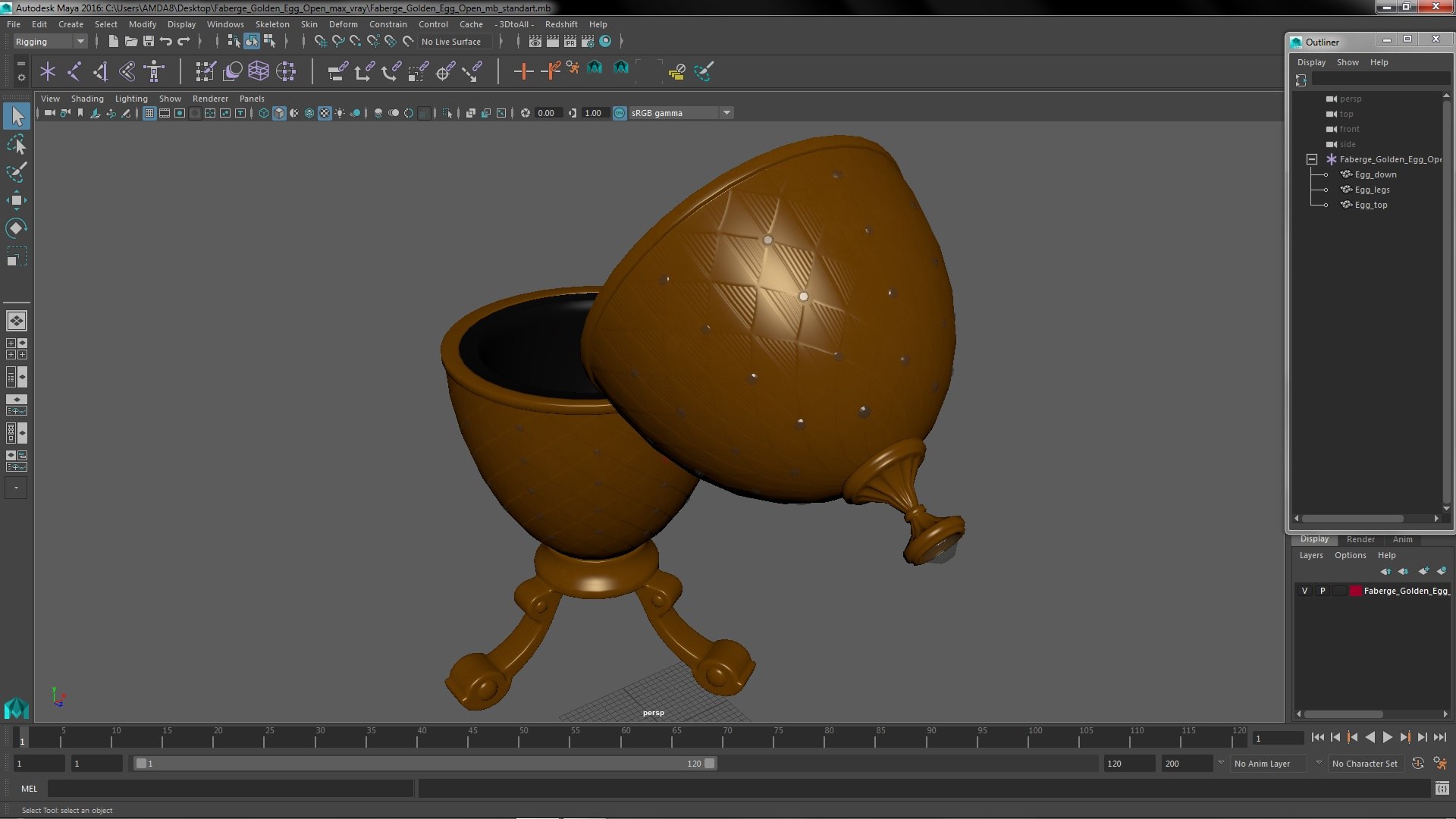 3D Faberge Golden Egg Open Model - TurboSquid 2073123