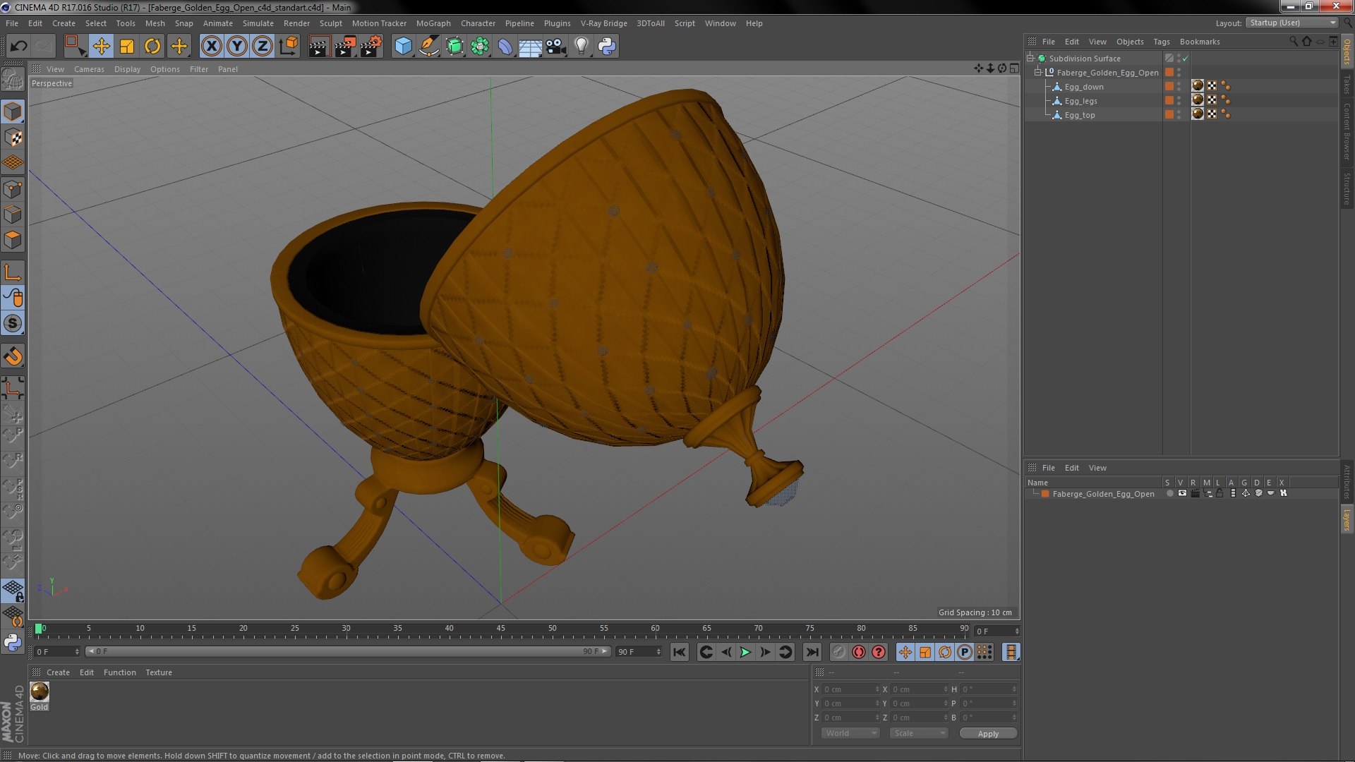 3D Faberge Golden Egg Open Model - TurboSquid 2073123