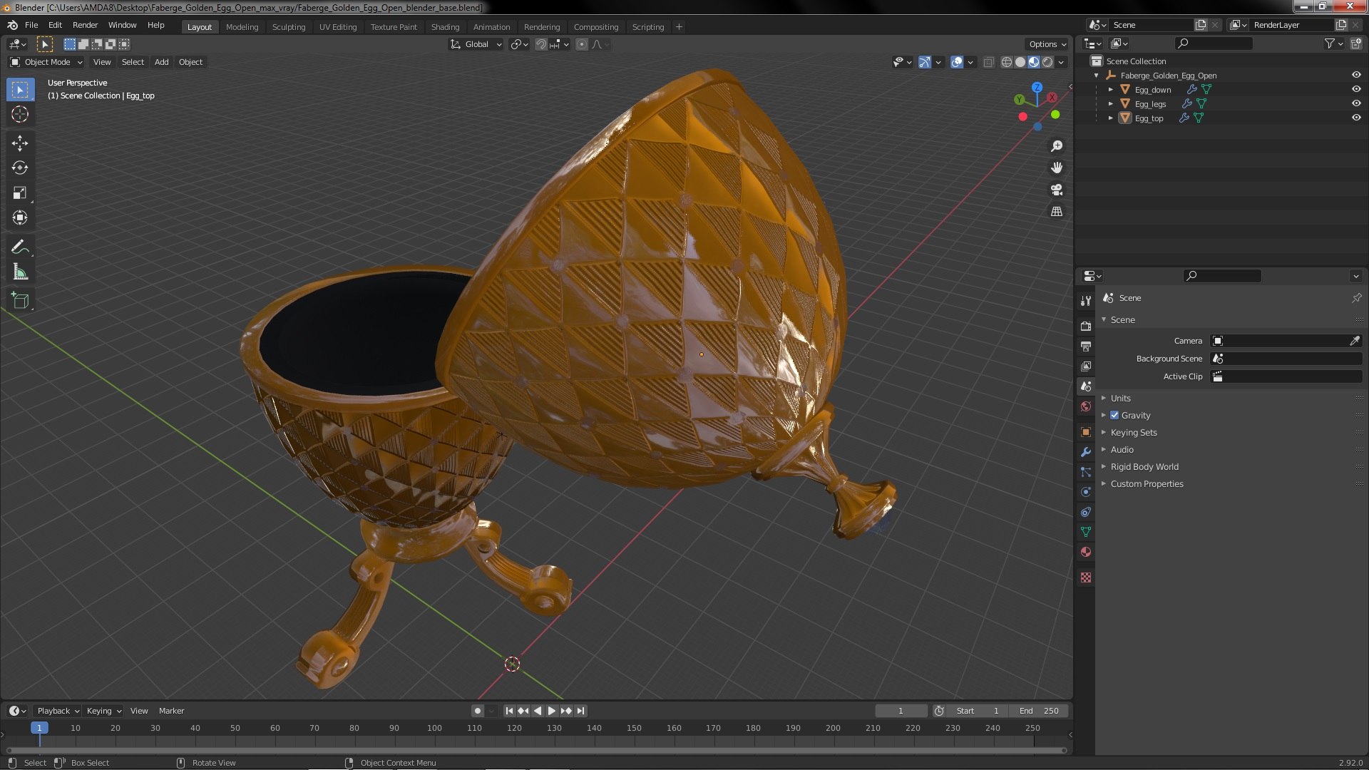 3D Faberge Golden Egg Open Model - TurboSquid 2073123
