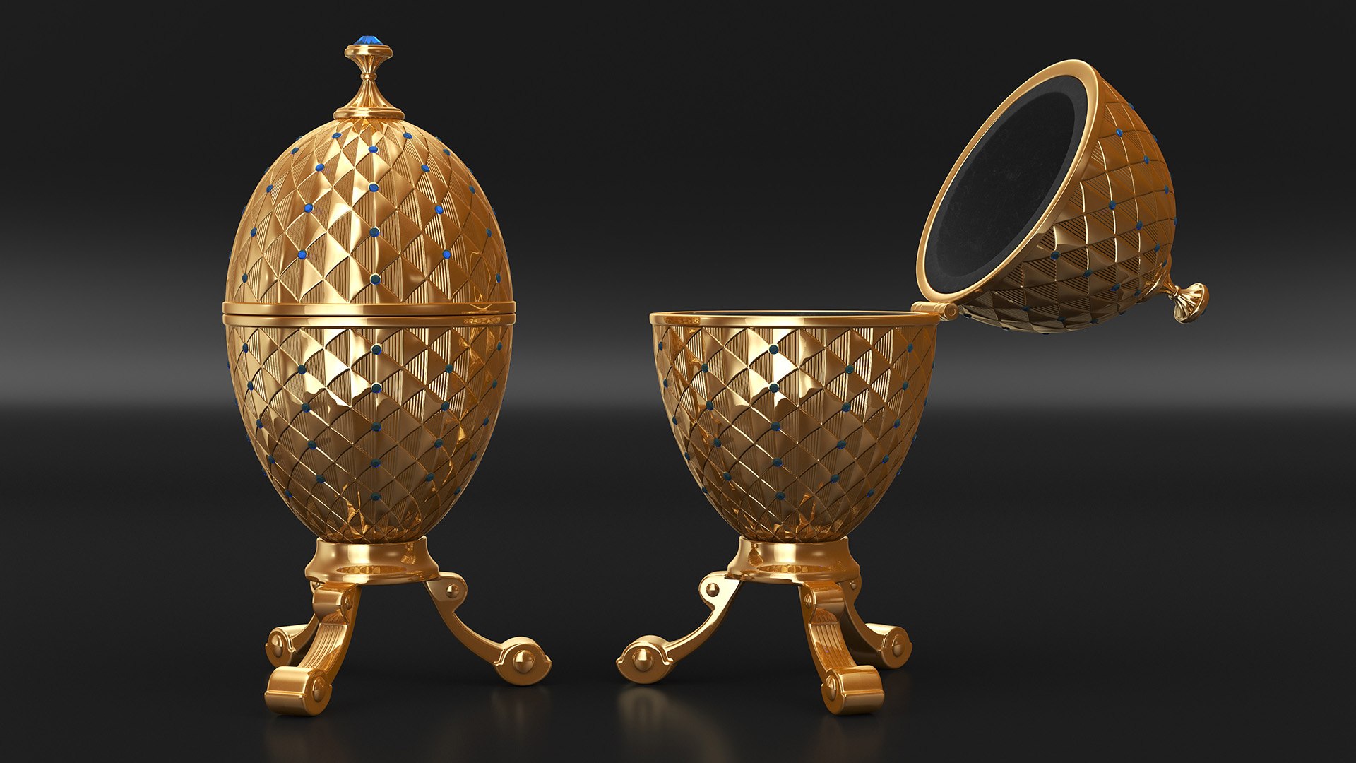 3D Faberge Golden Egg Open Model - TurboSquid 2073123