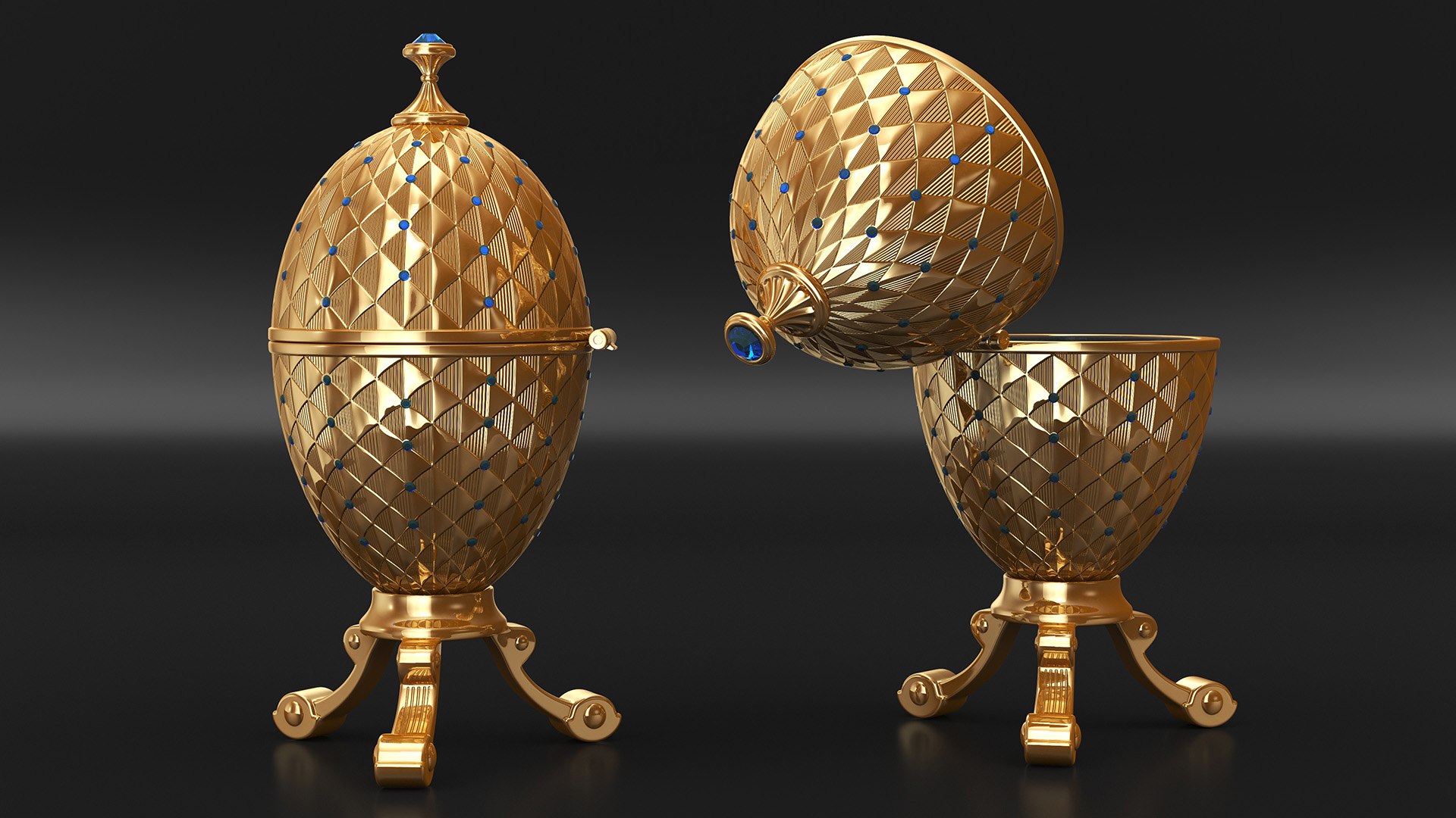 3D Faberge Golden Egg Open Model - TurboSquid 2073123