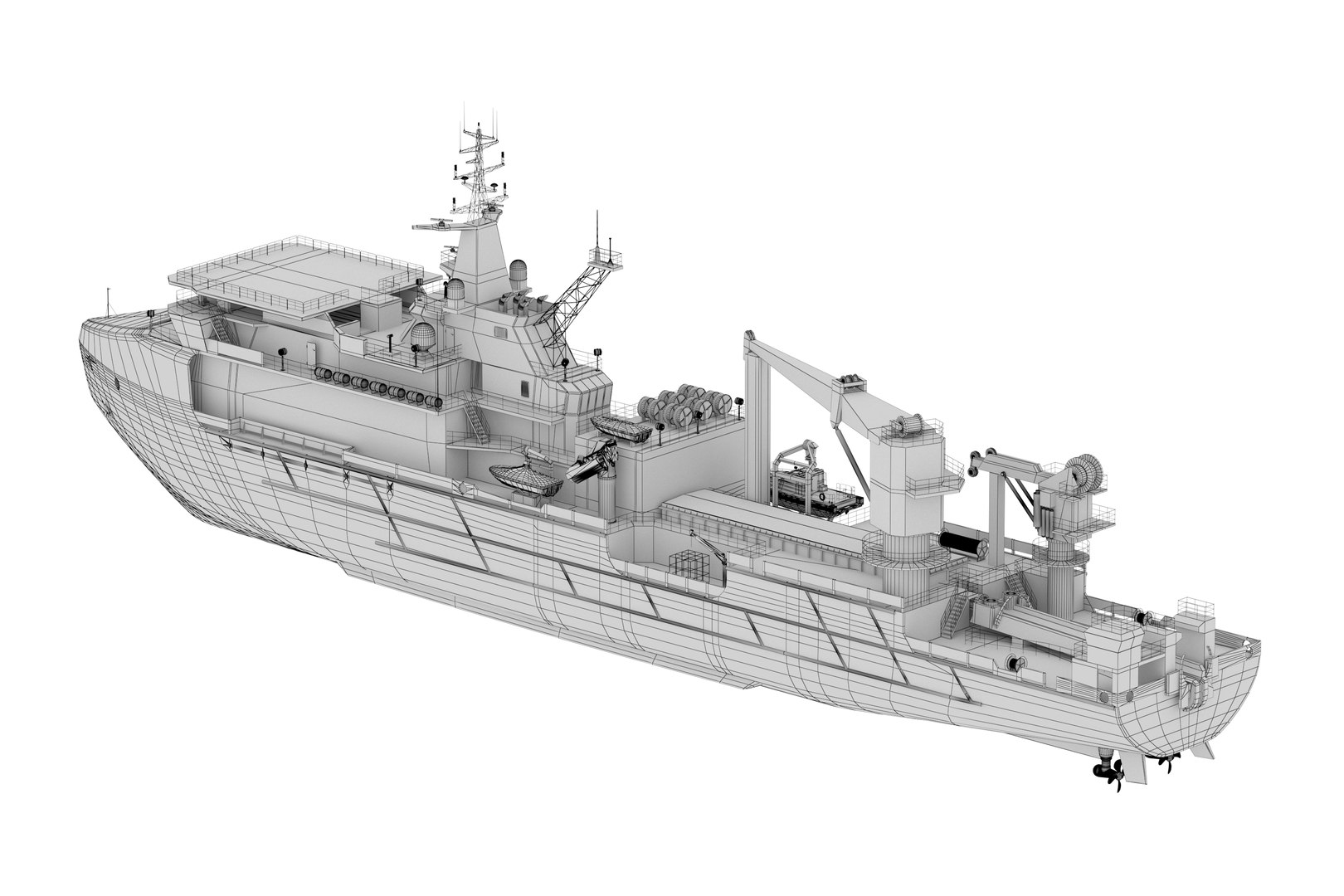3D Oceanographic research vessel Akademik Aleksandrov project 20183 ...
