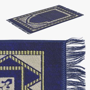 3D Ottoman Style Prayer Mat Blue model