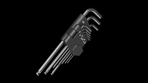 3D model Allen keys hex