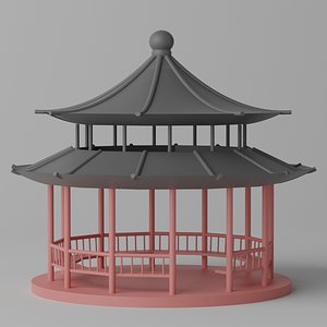 Cartoon Chinese Pavilion 1 3D