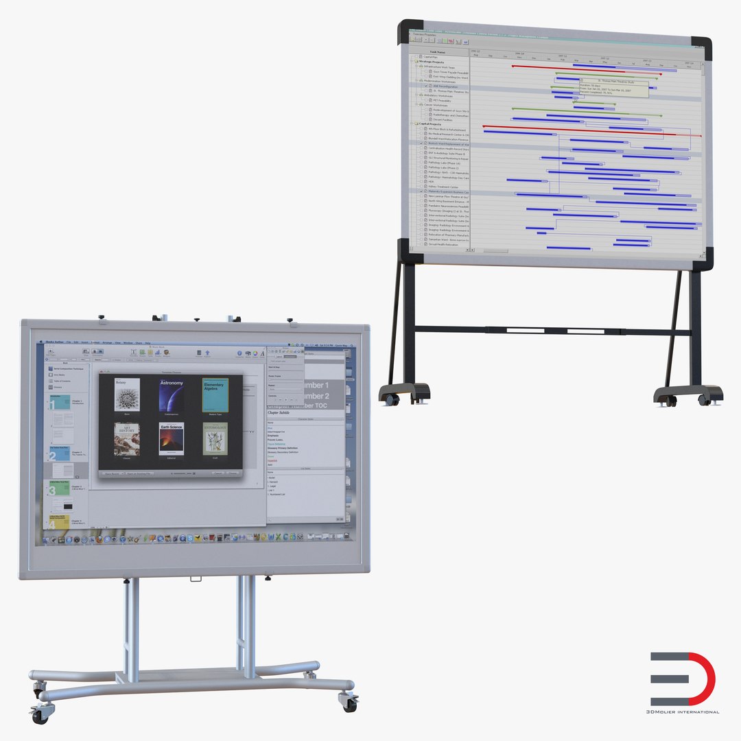 Interactive Whiteboards 3D Models Collection 3D model preview