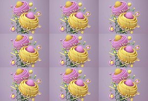 3D Spring flowers e-commerce products poster home page C4D scene cartoon flower column package poster c model