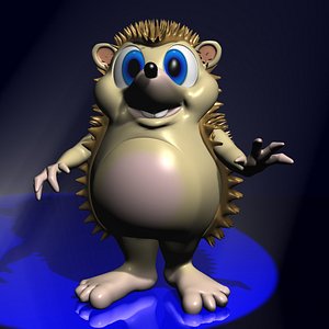 3d cute cartoon hedgehog rigged model