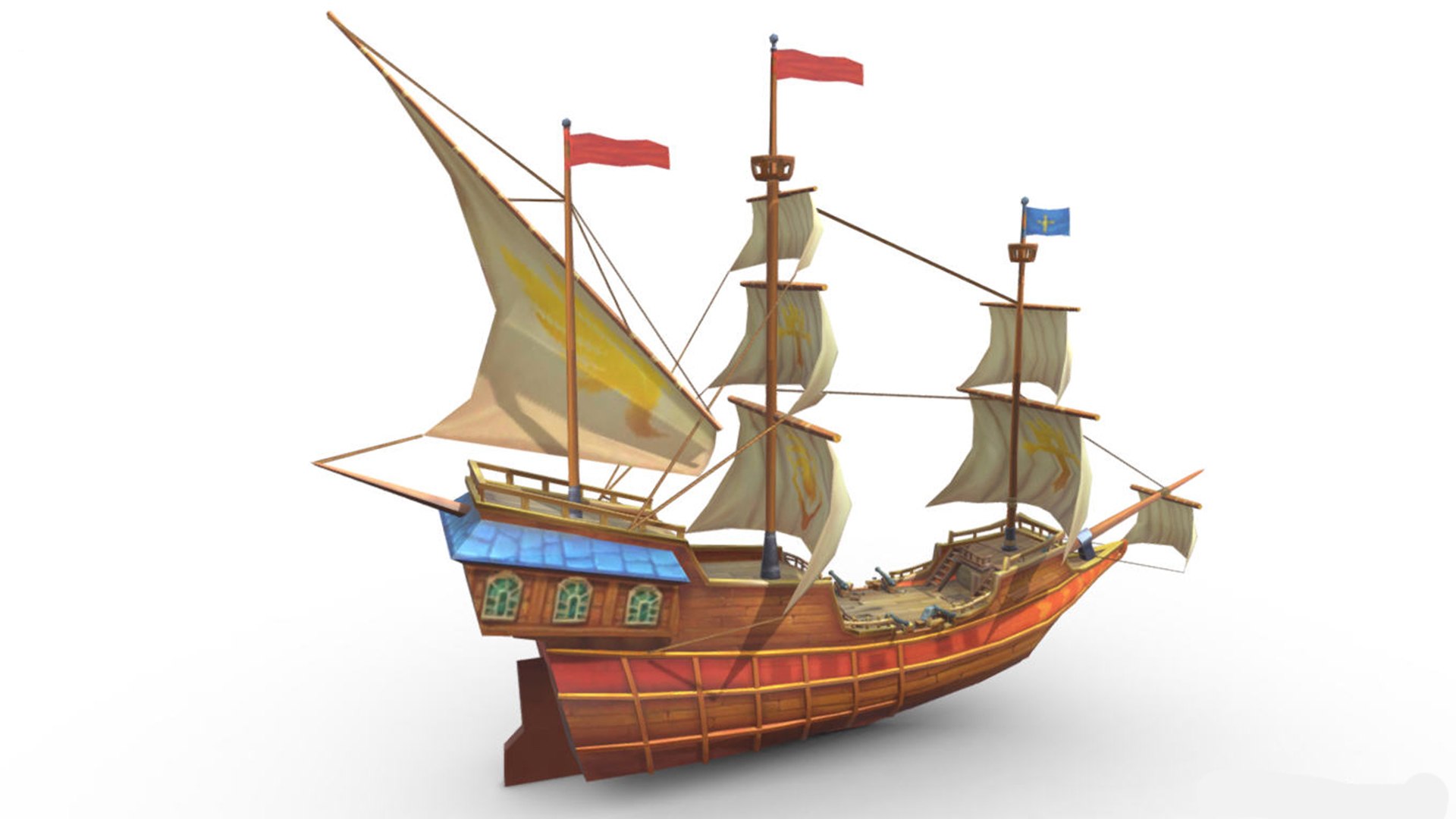 Anime pirate ship 001 model - TurboSquid 2090043