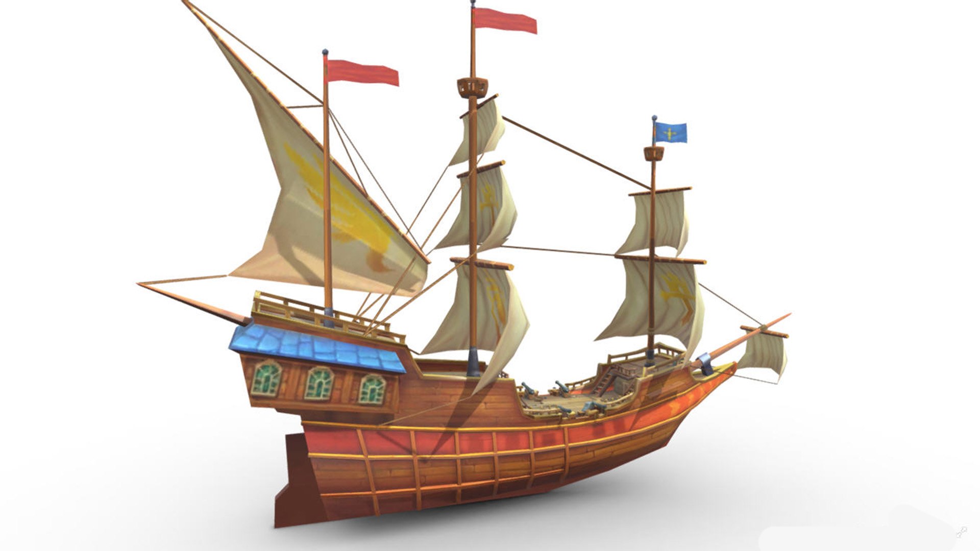 Anime pirate ship 001 model - TurboSquid 2090043