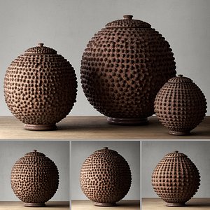 3d model african lobi pot