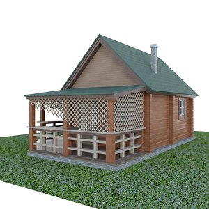 wooden country house 3d 3ds