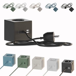 Square 1 magnetic sockets from AVOLT 3D model