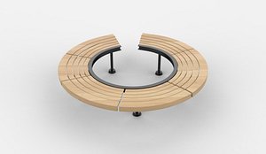 3D Circular Bench 02 3D model