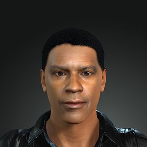 denzel washington character design 3D model