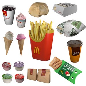 3D McDonalds Food Pack model