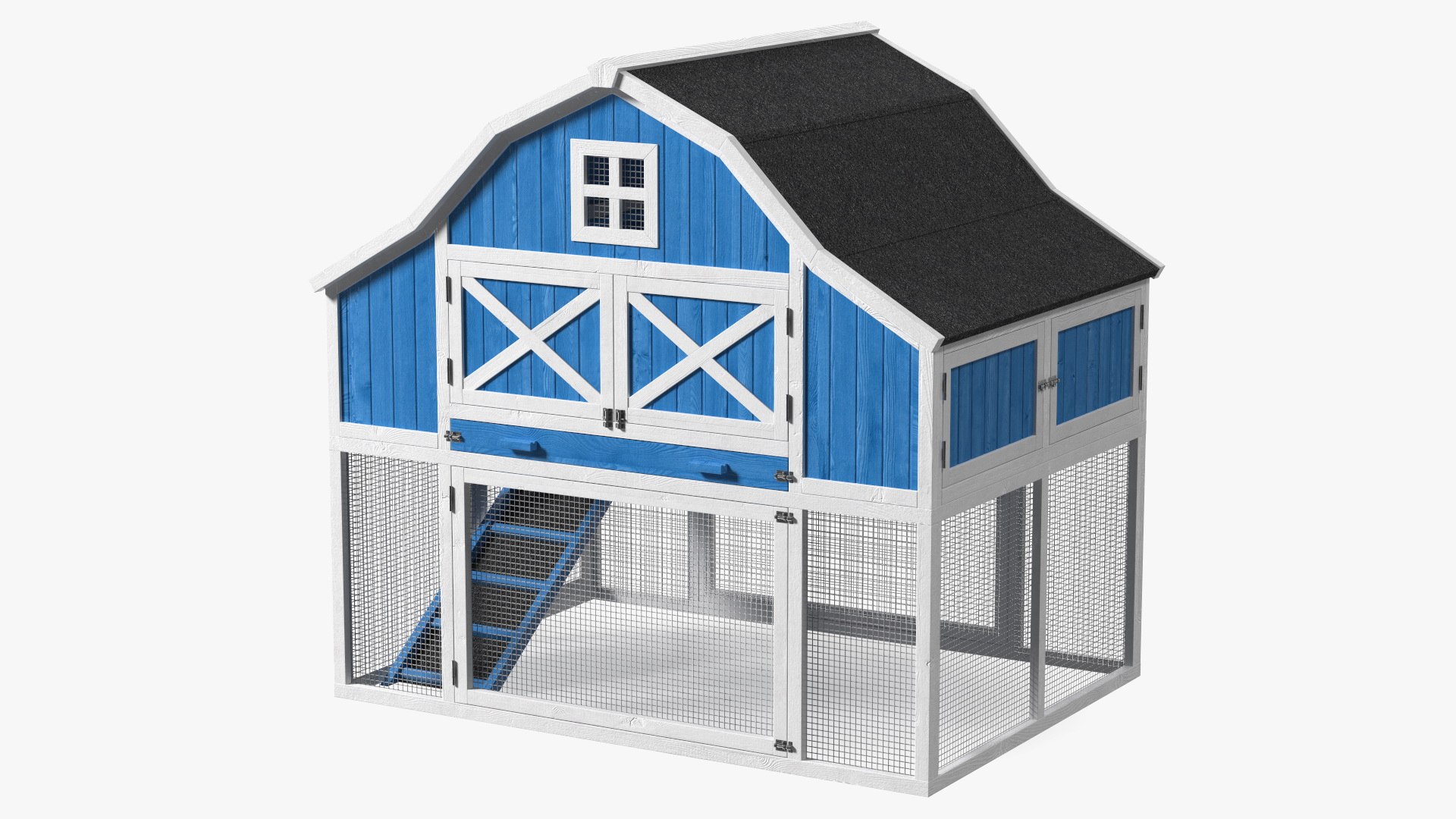 Chicken Coop Blue 3D model preview
