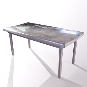 Old steel laboratory table for morgue autopsy PBR Low-poly 3D model 3D model