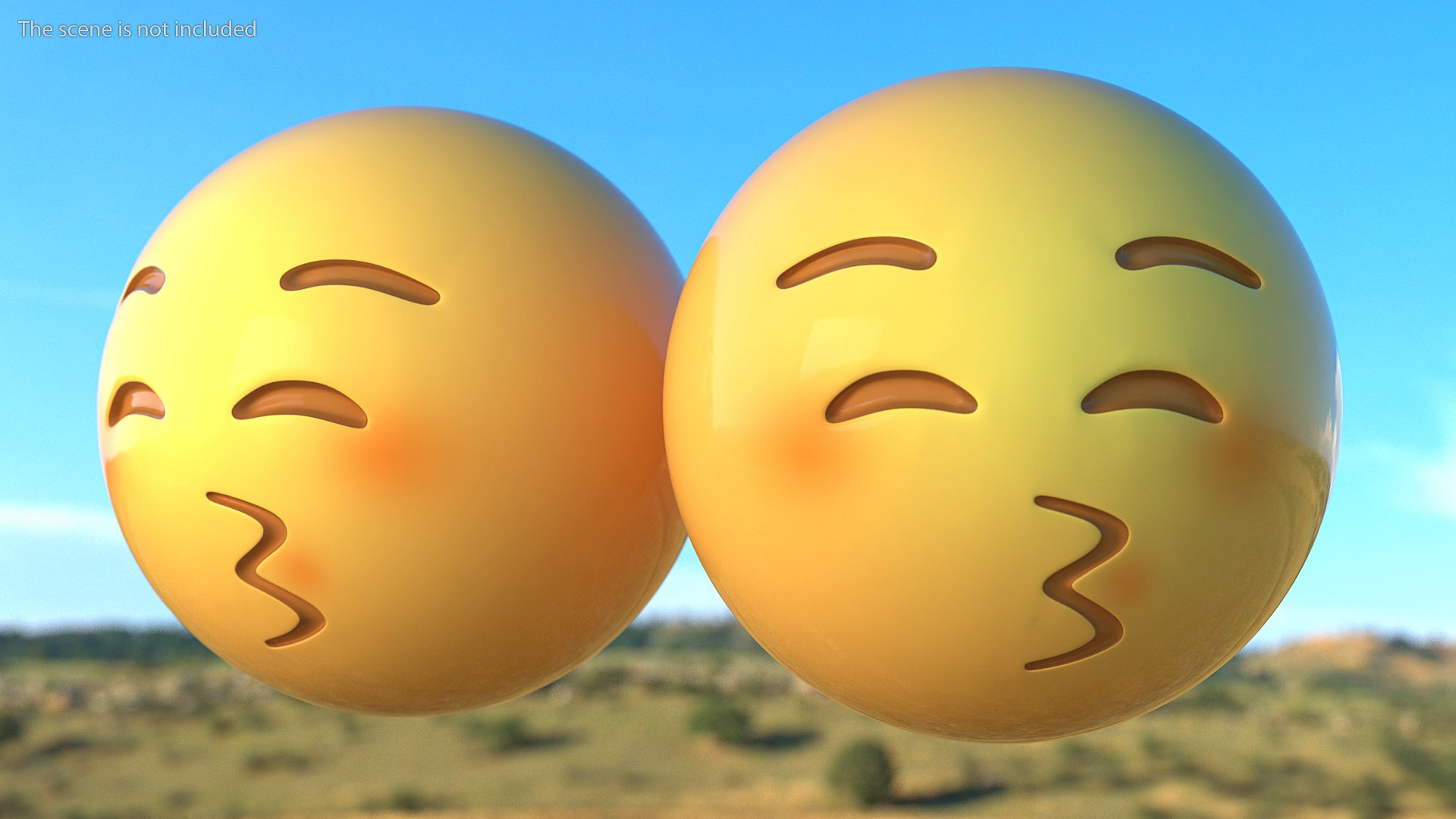 Kiss Emoji 3D model preview