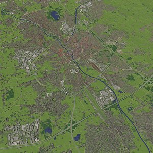 Kortrijk Belgium - city and urban 3D model