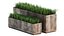 Ornamental grass in a rusty flower pot for the interior 939